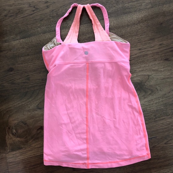 LULULEMON PINK RACERBACK TANK WITH SHELF BRA - Picture 2 of 3